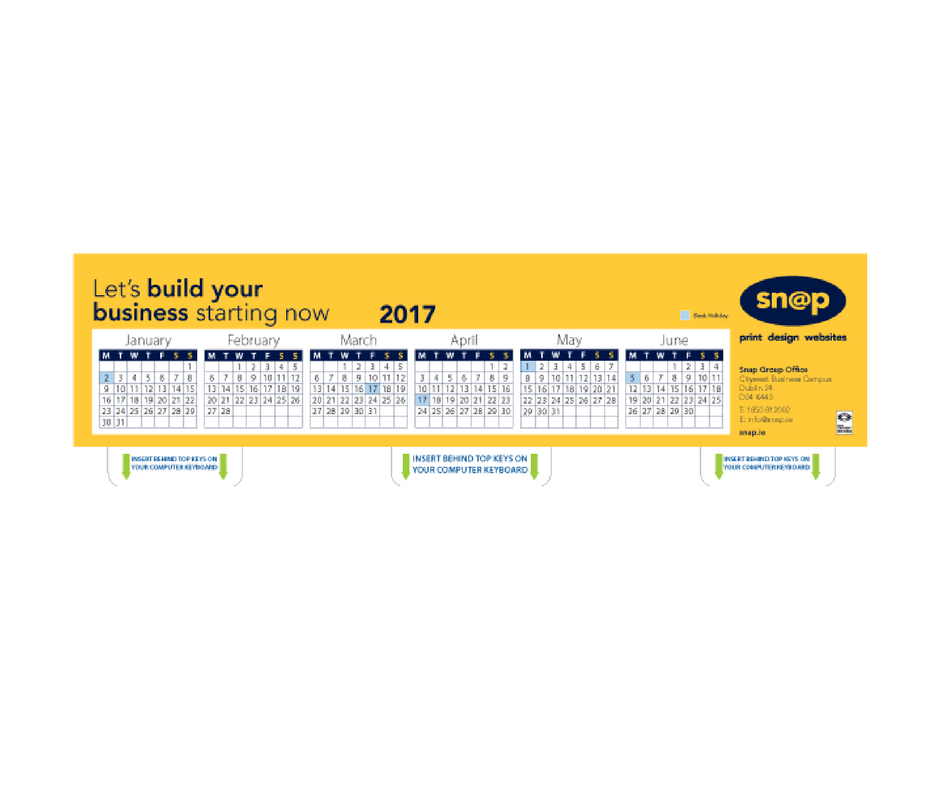 Snap Branded keyboard calendar